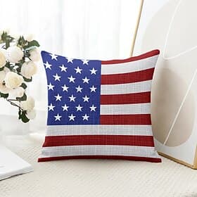 United States 250th Anniversary American Flag Vintage Decorative Toss Pillows Cover 1PC Soft Square Couch Cushion Case Pillowcase for Bedroom Livingroom Sofa C