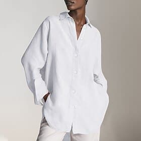 Women's 100% Cotton Shirt Button Up  Buttons Plain Daily Stylish Basic Long Sleeve Shirt Collar Regular Tops Daily Work Holiday Blue Black White Spring Fall