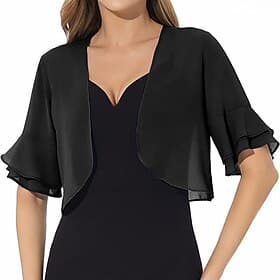 Écharpe Femme Élégant Sans manches Chiffon Boléros de Mariage Avec Couleur unie Pour Soirée Printemps  Été