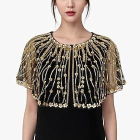 Années Folles Années 1920 Rétro Vintage Châles Charleston Gatsby le Magnifique Fille Flapper Paillettes Déguisement Femmes Carnaval Soirée Mariage Mascarade Ad