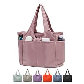 Per donna Borsa tote Borse a Spalla Tela Nylon Shopping Casual Quotidiano Cerniera Tasche Multiple Grande Capacità Impermeabile Tinta unica Nero Rosa Blu