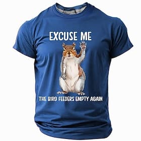Men's Animal Funny T Shirt Short Sleeve T shirt 3D Print Crew Neck Shirt Exaggerated Designer Party Street Casual Black Red Blue Summer Spring All Seasons Clot