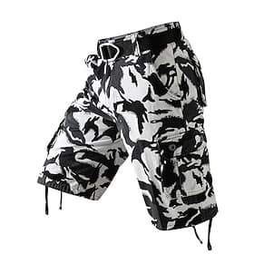 Men's Cargo Shorts Outdoor Shorts Camping Shorts Camo Shorts Hiking Shorts Multi Pocket Straight Leg Camouflage Moisture Wicking Wearable Knee Length Outdoor C