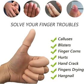 10Pcs/20Pcs Gel Finger Protectors Finger Caps Silicone Fingertips Protection - Finger Cots Great for Trigger Finger Finger Arthritis Finger Cracking and Other