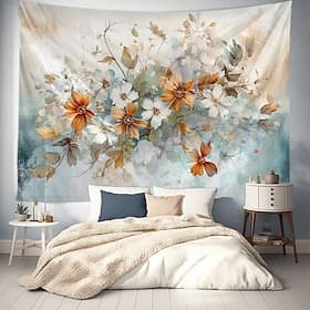 Flowers Hanging Tapestry Wall Art Large Tapestry Mural Decor Photograph Backdrop Blanket Curtain Home Bedroom Living Room Decoration