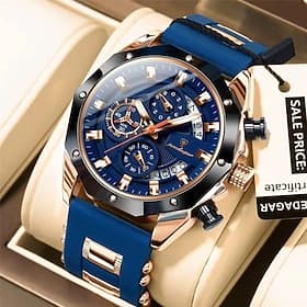 Fashion Men Watch Waterproof Luminous Chronograph Date Man Wristwatch Silicone Strap Luxury Sports Men's Quartz Watches