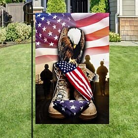 4th of July Veteran's Day Garden Flag 12 x 18 Inch Yard Flags, Independence Day Memorial Day Small Garden Flags for Outside, Outdoor Flags, Holiday Garden Flag