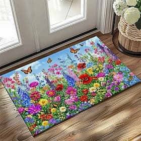 Floral Doormat Kitchen Mat Floor Mat Non-Slip Area Rug Oil Proof Rug Indoor Outdoor Mat Bedroom Decor Bathroom Mat Entrance Rug Spring Summer thumbnail 2