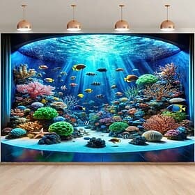 Landscape Ocean Undersea Hanging Tapestry Wall Art Large Tapestry Mural Decor Photograph Backdrop Blanket Curtain Home Bedroom Living Room Decoration thumbnail 2