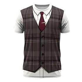 Men's Tuxedo Costume T Shirt Short Sleeve T shirt 3D Print Crew Neck Shirt Exaggerated Designer Party Holiday Club Gray Summer Spring Clothing Apparel S M L XL