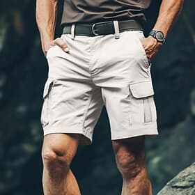 Men's Cargo Shorts Shorts Bermuda shorts Casual Shorts Multi Pocket Straight Leg Plain Comfort Wearable Knee Length Outdoor Casual Camping  Hiking Fashion Stre