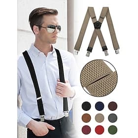 Bretelles réglables pour hommes avec bande élastique et clip en métal - classiques et polyvalentes, adaptées aux occasions professionnelles et semi-formelles s