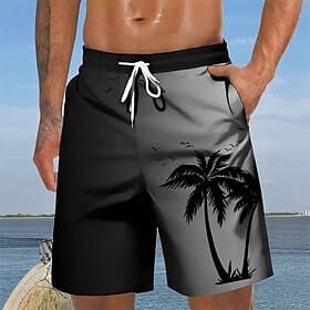 Herren Boardshorts Badeshorts Badehose Tropisch Bedruckt Kordelzug Mit Taschen Schnelltrocknend Mit Taschen Boardshorts Unterteile Surfen Strand Wassersport So