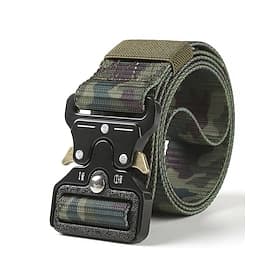 Durable Camouflage Tactical Belt with Metal Buckle - Stylish and practical for outdoor enthusiasts who enjoy hiking, camping and military themed activities