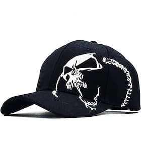 Men's Baseball Cap Sun Hat Trucker Hat Black Dark Navy Cotton Embroidered Fashion Casual Daily Cool Skulls Skulls Adjustable Sunscreen Breathable
