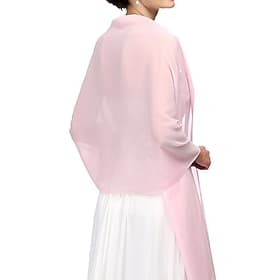 Écharpe Femme Élégant Sans manches Chiffon Boléros de Mariage Avec Couleur unie Pour Soirée Printemps  Été
