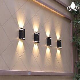 4pcs Solar Wall Lights Outdoor Waterproof Garden Decoration Splicable Light Smart Sensing Sunlight Powered Balcony Fence Yard Lighting LED Solar Light