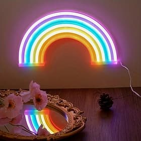 1 Pc Rainbow Neon Light Bright Wall Light Usb AAA Battery Box Dual purpose Power Supply Interior Decoration Pride Ceremony Celebration Party Decoration Light