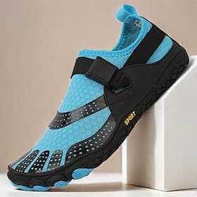 Men's Barefoot Water Shoes - Aqua Blue, Quick-Dry, Adjustable Strap - Ideal for Water Sports  Outdoor Activities