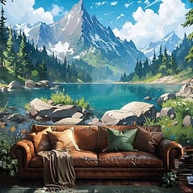 Landscape Mountain River Hanging Tapestry Wall Art Large Tapestry Mural Decor Photograph Backdrop Blanket Curtain Home Bedroom Living Room Decoration