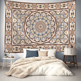 Mandala Bohemian Paisely Hanging Tapestry Wall Art Large Tapestry Mural Decor Photograph Backdrop Blanket Curtain Home Bedroom Living Room Decoration