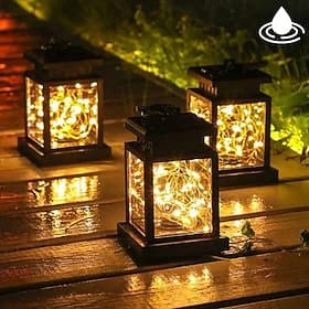 Solar Light 1PC,Outdoor Lights Lantern Waterproof Hanging Solar Lantern 30LEDs Night Light String for Garden Patio  Holiday Party Decoration