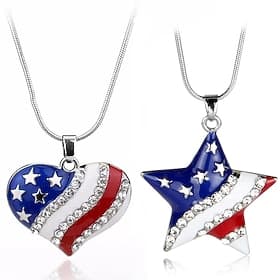 250th Anniversary USA Necklace USA Flag Casual Adults' Men's Women's Semiquincentennial Masquerade Independence Day / the Fourth of July Festival Dress Up