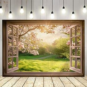 Beautiful natural scenery outside the window Hanging Tapestry Wall Art Large Tapestry Mural Decor Photograph Backdrop Blanket Curtain Home Bedroom Living Room thumbnail 2