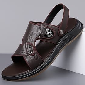 Men's Fashionable Faux Leather Sandals with Buckle Straps – Trendy and Comfortable Footwear for Summer and Everyday Wear