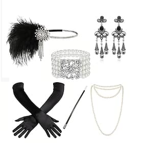 The Great Gatsby Flapper Headband The Great Gatsby Feather Retro Sparkling Glitter Fancy Dress Women's Carnival Valentine's Day Masquerade Party Evening Wear M thumbnail 2