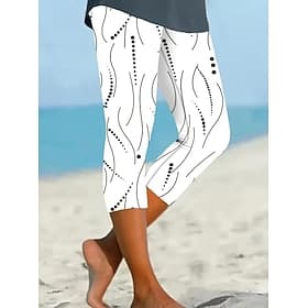 Women's Leggings Capri Pants High Elasticity Vacation Vintage Fashion Calf-Length High Waist Floral Graphic Printing Breathable Soft Stretchy Formal Vacation O thumbnail 2