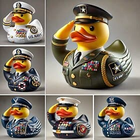 Veteran Tribute Duck Resin United States 250th Anniversary Decoration, Mini Military Rubber Duckies in Army Uniform, Veteran Ducks for Jeeps Ducking, Veterans