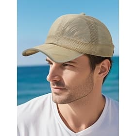 Men's Breathable Mesh Baseball Cap – Lightweight Adjustable Summer Hat for Outdoor Sports, Beach and Casual Travel