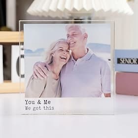 Personalized Photo Block Acrylic Custom Glass Photo Plaque Acrylic Block Photo Text Crystal Wedding Gift Birthday Father's Day Weddings
