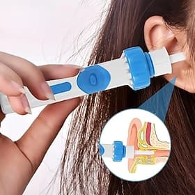 Electric Ear Suction Device,Portable Comfortable Efficient Automatic Electric Vacuum Soft Ear Pick Ear Cleaner Easy Earwax Remover Soft Prevent Ear-Pick Clean