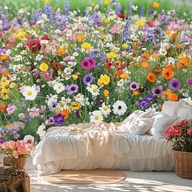 Landscape Small Daisy Tapestry Large Tapestry Mural Decor Photograph Backdrop Blanket Curtain Home Bedroom Living Room Decoration