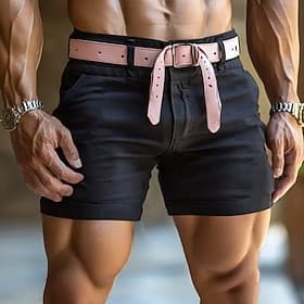 Voor heren Chino Short Strandshorts Werkshorts Casual korte broek Zak Recht been Effen Comfort Zacht Korte Buitensporten Casual Dagelijks Modieus Klassieke Sti