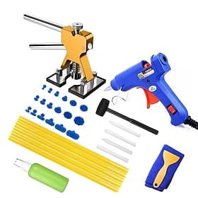 Dent Puller Kit, Professional Car Paintless Dent Removal Kit with Golden Lifter, Bridge Puller, Suction Cup for Repairs 96% of Car Dents, Dent Puller Tools for