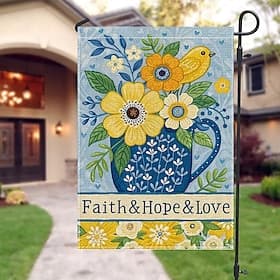 Flag 12 x 18 Inch Yard Flags, Hello Summer Small Garden Flags for Outside, Outdoor Flags, Holiday Garden Flags