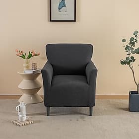 Stretch Polar Fleece Tub Chair Slipcover, 1-Piece Club Armchair Cover, Washable Single Sofa Protector for Living Room Furniture