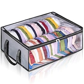 Hat Storage Under Bed Storage for Baseball Caps, Large Holds up to 40 Caps Wide Hat Organizer for Closet Snapback Holder, Grey