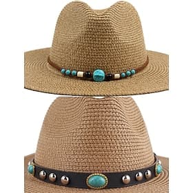 Western style hat decoration band - cow head, leather and feather decoration for cowboy and cowgirl style, perfect for festivals, rodeos and outdoor events