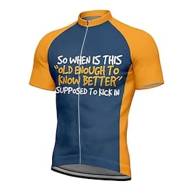 Herren Radtrikot Grafik Farbblock Buchstaben  Zahlen Kurzarm Fahhrad T-Shirt Trikot Oberteil mit 3 Gesäßtaschen UV-beständig Schnelltrocknend Frontreißverschlu
