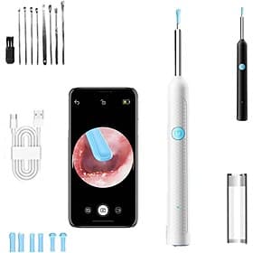 Ear Wax Removal Tool with Camera,Light up Ear Wax Removal Tool,Ear Cleaner Earwax Removal Kit with 9 PCS Ear Set,HD Otoscope, Replacement Tip and LED Light for