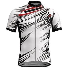 Men's Cycling Jersey Geometric Short Sleeve Bike Tee Tshirt Jersey with 3 Rear Pockets Mountain Bike MTB Quick Dry Anatomic Design Wicking Breathable Sports Re