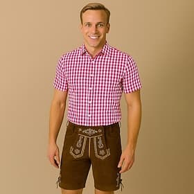 Oktoberfest Shirt Gingham Shirt Bavarian German Munich Wiesn Men's Traditional Style Cloth thumbnail 2