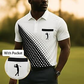 Men's Geometric Golf Sports Polo Shirts Short Sleeve Polo Shirts Collared Shirts Business Casual Outdoor Athleisure Daily Wear 3D Print Summer Blue Purple Gree
