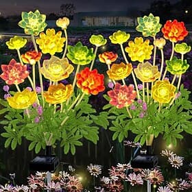 1 Pc outdoor solar simulation succulent ground plug-in lamp, courtyard garden, lawn path, landscape lamp, decorative lamp, gardening enthusiast's gift