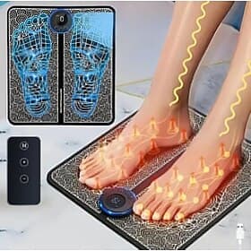 Electric EMS Foot Massager, Pad Remote Controlable  Rechargeable Pain Relief Relaxation Foot Acupoint Massage Pad Muscle Stimulation Improve Blood Circulation
