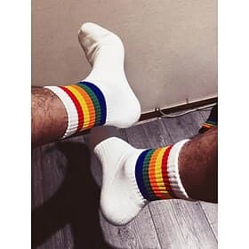 Men's Rainbow Pride Socks - Colorful LGBT Festival Accessory for Everyday Wear, Sports and Pride Events